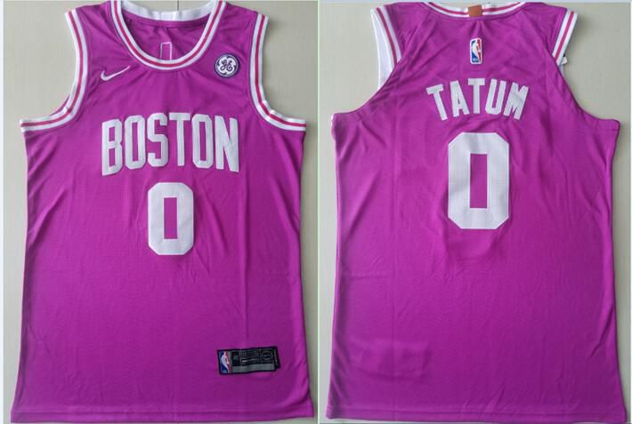 Men Boston Celtics 0 Tatum Pink City Edition Game Nike NBA Jerseys